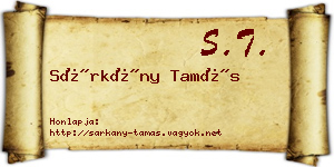 Sárkány Tamás névjegykártya